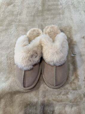 Style & Co. Women's Faux Fur Trim Microsuede Mule Slippers